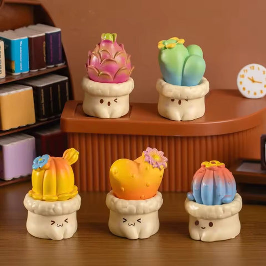 New Miniature Cactus Figurines Succulent Fairy Tale Garden Decoration Crafts Mini Fairy Garden Ornament Home Decor Accessories