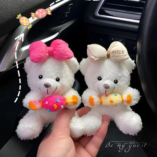 Car Wiper Plush Ornaments Turn Signal Switch Cute Bear Decorations Plush Doll Bear Auto Interior Decoration Ornament Accessories