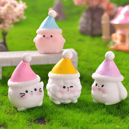 1PC Mini Cute Cartoon Pig Figurine Animal Model Moss Miniature Landscape DIY Home Decoration Accessories Desk Car Small Ornament